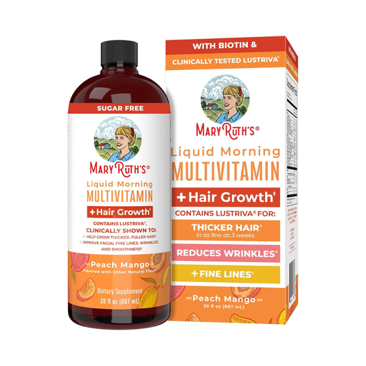 MARY RUTH'S - LIQUID MORNING MULTIVITAMIN + HAIR GROWTH | 887 ML | PEACH MANGO