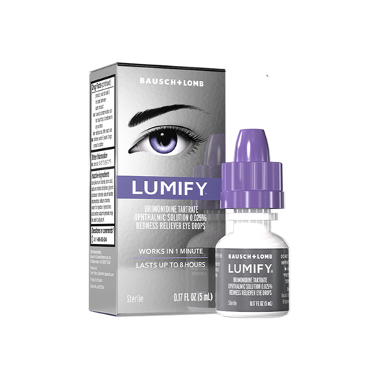 BAUSCH + LOMB - LUMIFY BRIMONIDINE TARTRATE OPHTHALMIC SOLUTION 0.025% REDNESS RELIEVER EYE DROPS | 7.5 ml