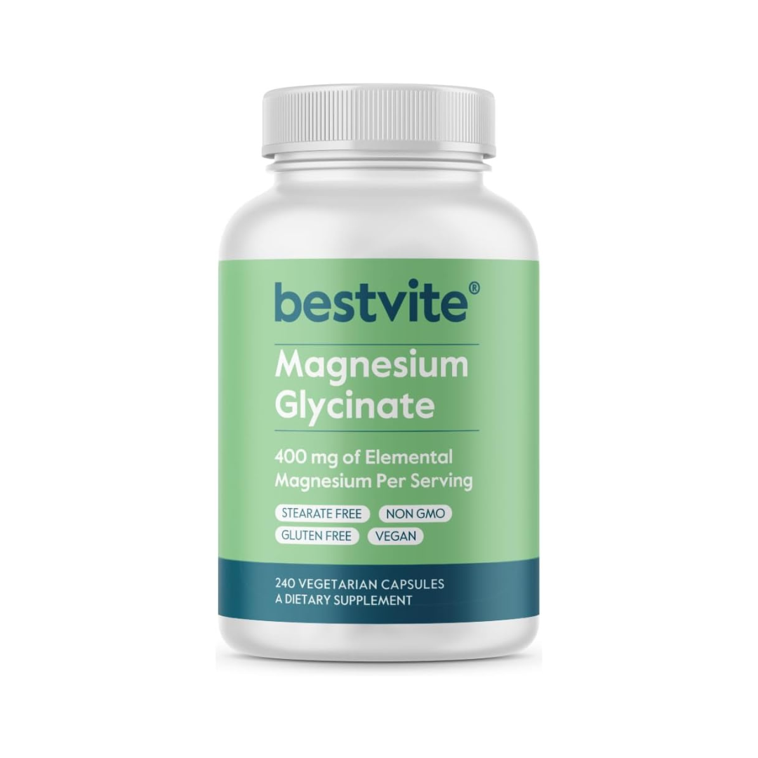 BESTVITE - MAGNESIUM GLYCINATE 400MG OF ELEMENTAL MAGNESIUM  240 CAPSULES
