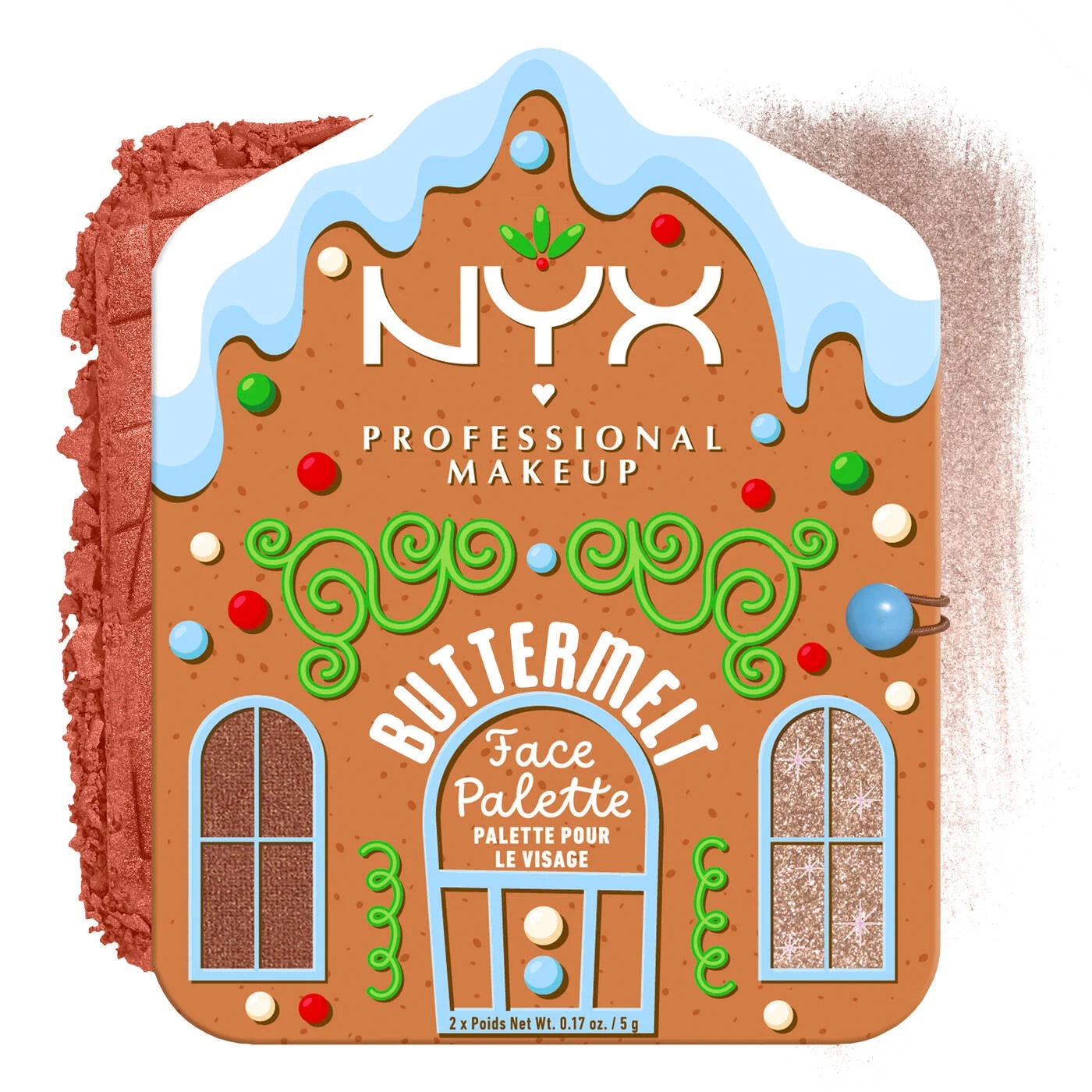 NYX - Holiday Buttermelt Face Palette | DEEP - Muted-rose brown with warm olive