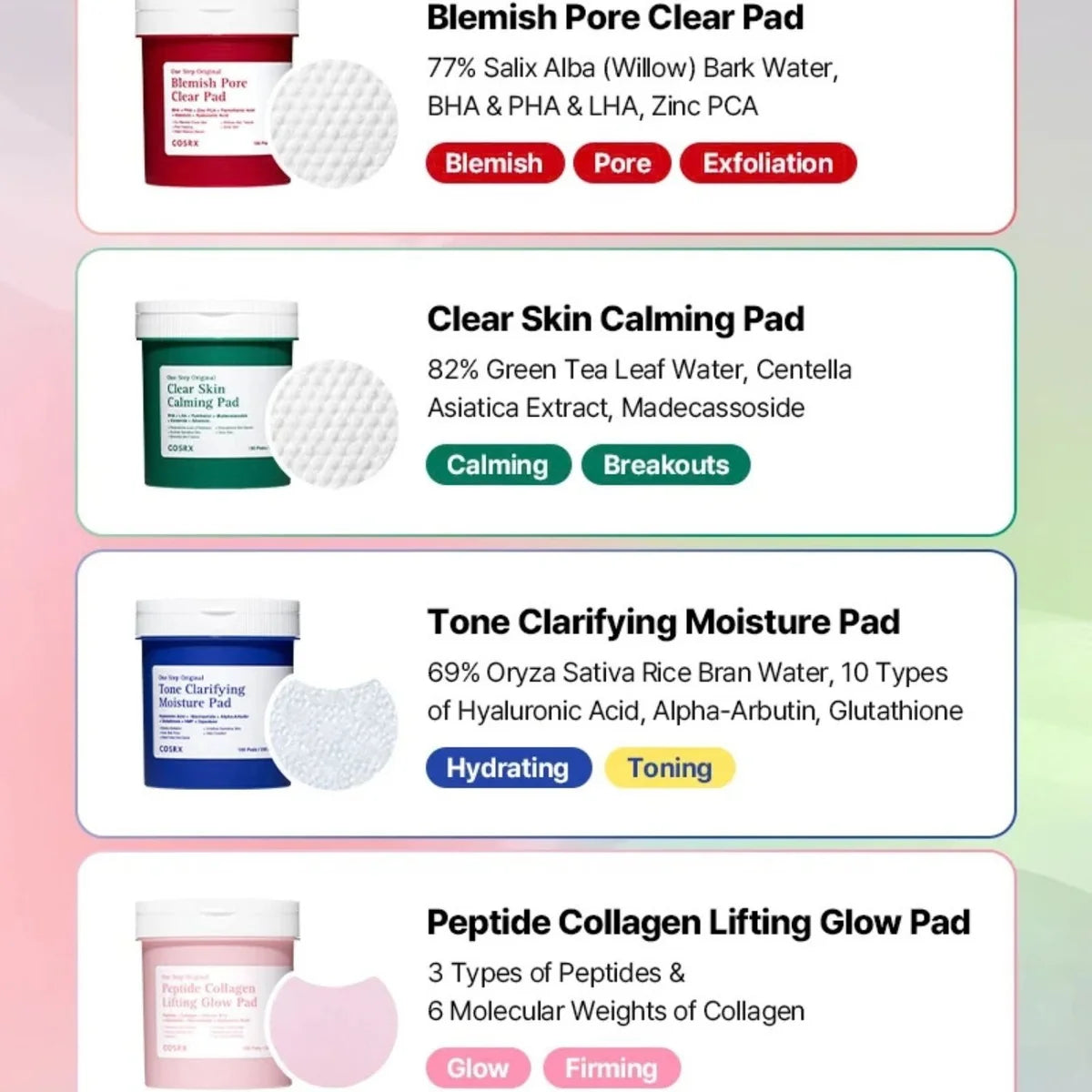 COSRX - One Step Original Tone Clarifying Moisture Pad