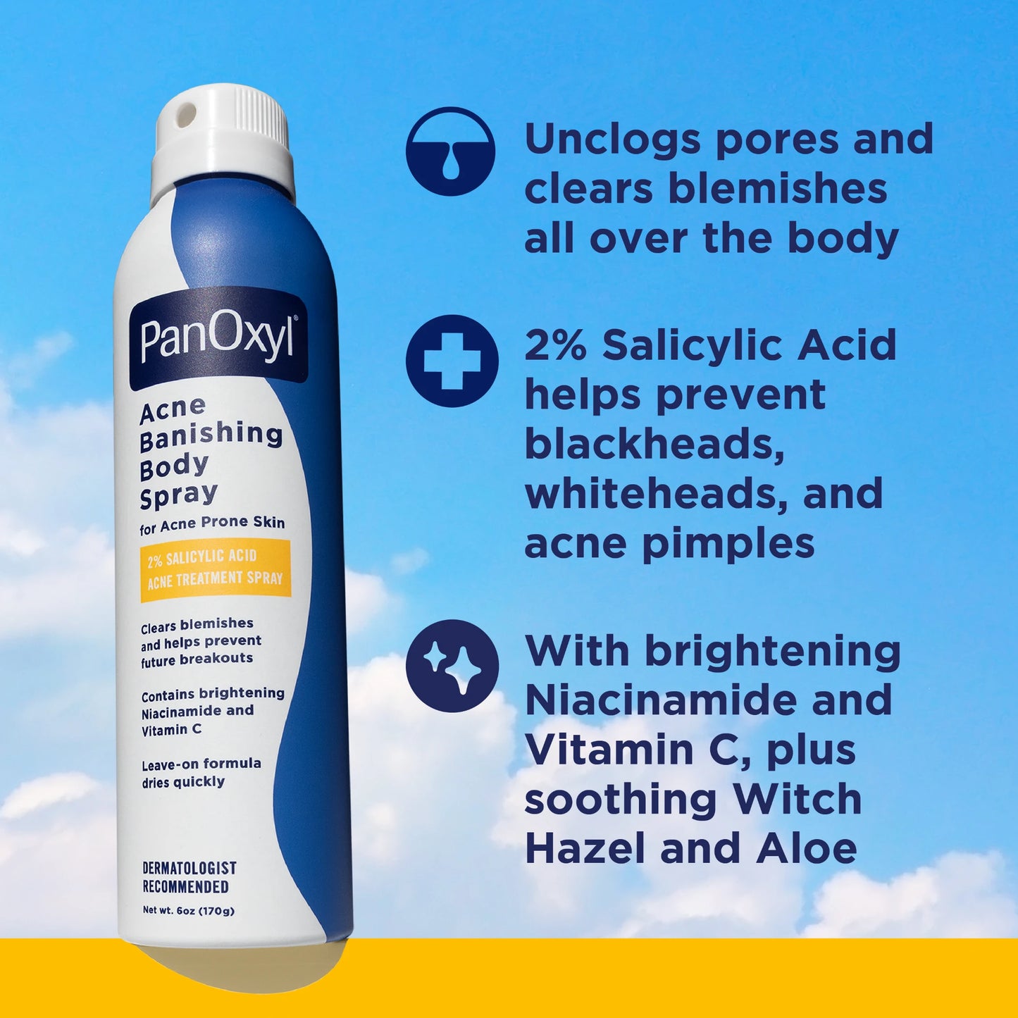 PanOxyl - Acne Banishing Body Spray with 2% Salicylic Acid | 170 g