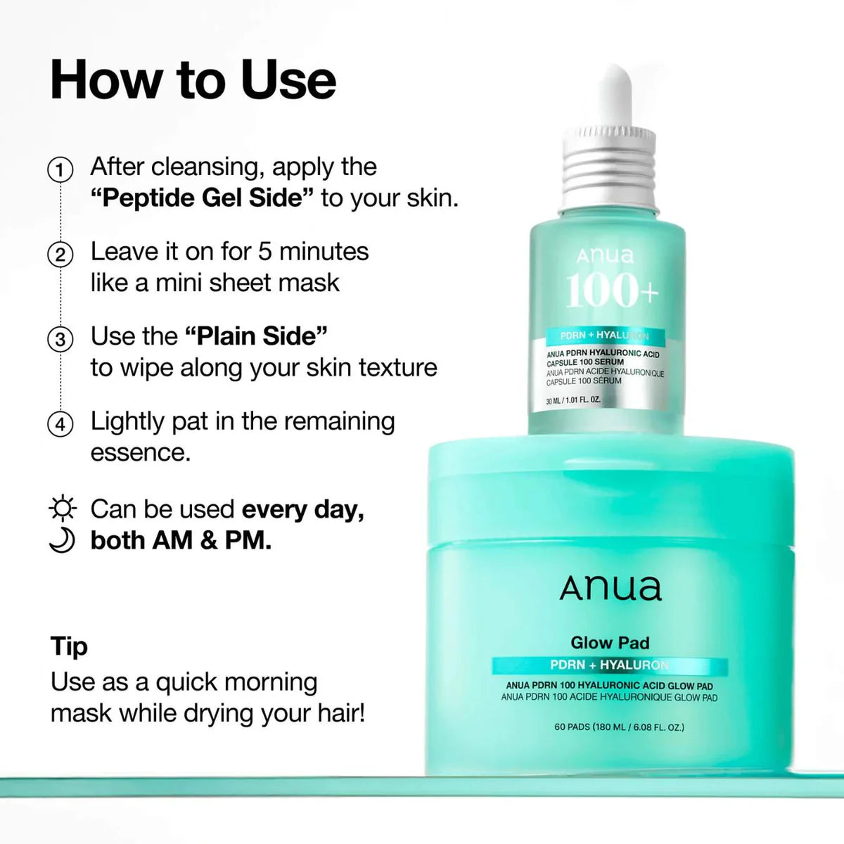 ANUA - PDRN 100 Hyaluronic Acid Glow Pad