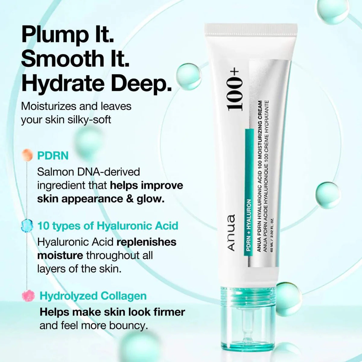 ANUA - PDRN Hyaluronic Acid 100 Moisturizing Cream | 60 mL