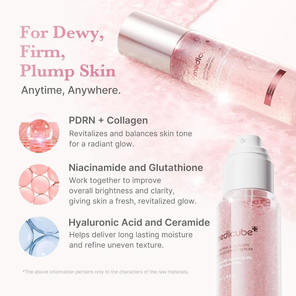 MEDICUBE - PDRN Pink Collagen Glow Jelly Mist Serum