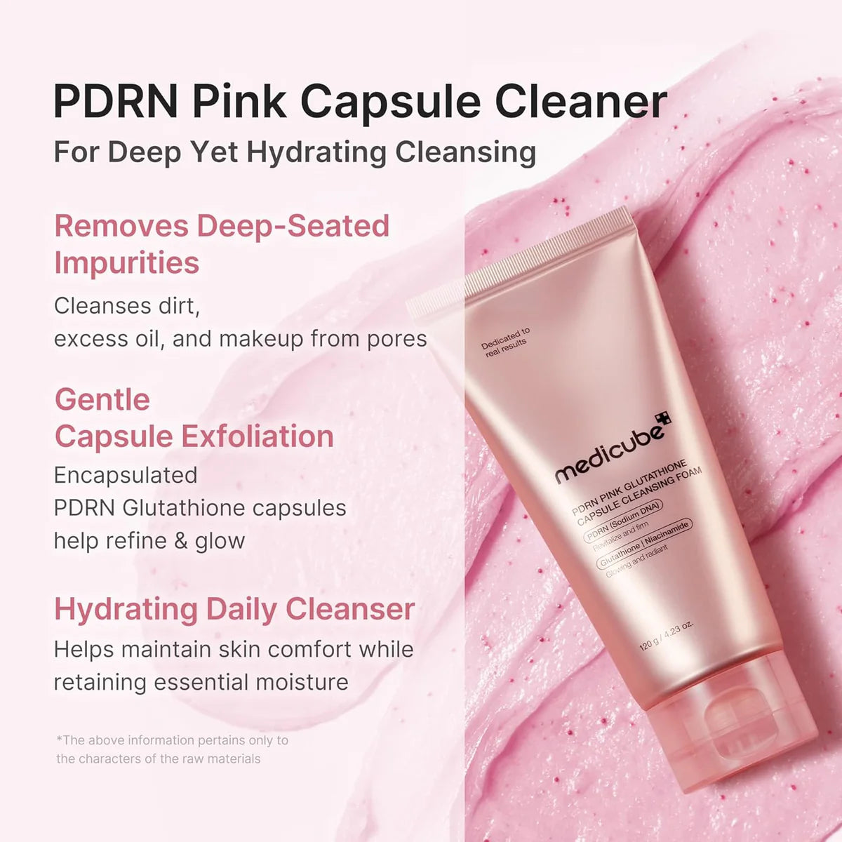 MEDICUBE - PDRN PINK GLUTATHIONE CAPSULE CLEANSING FOAM | 120 G