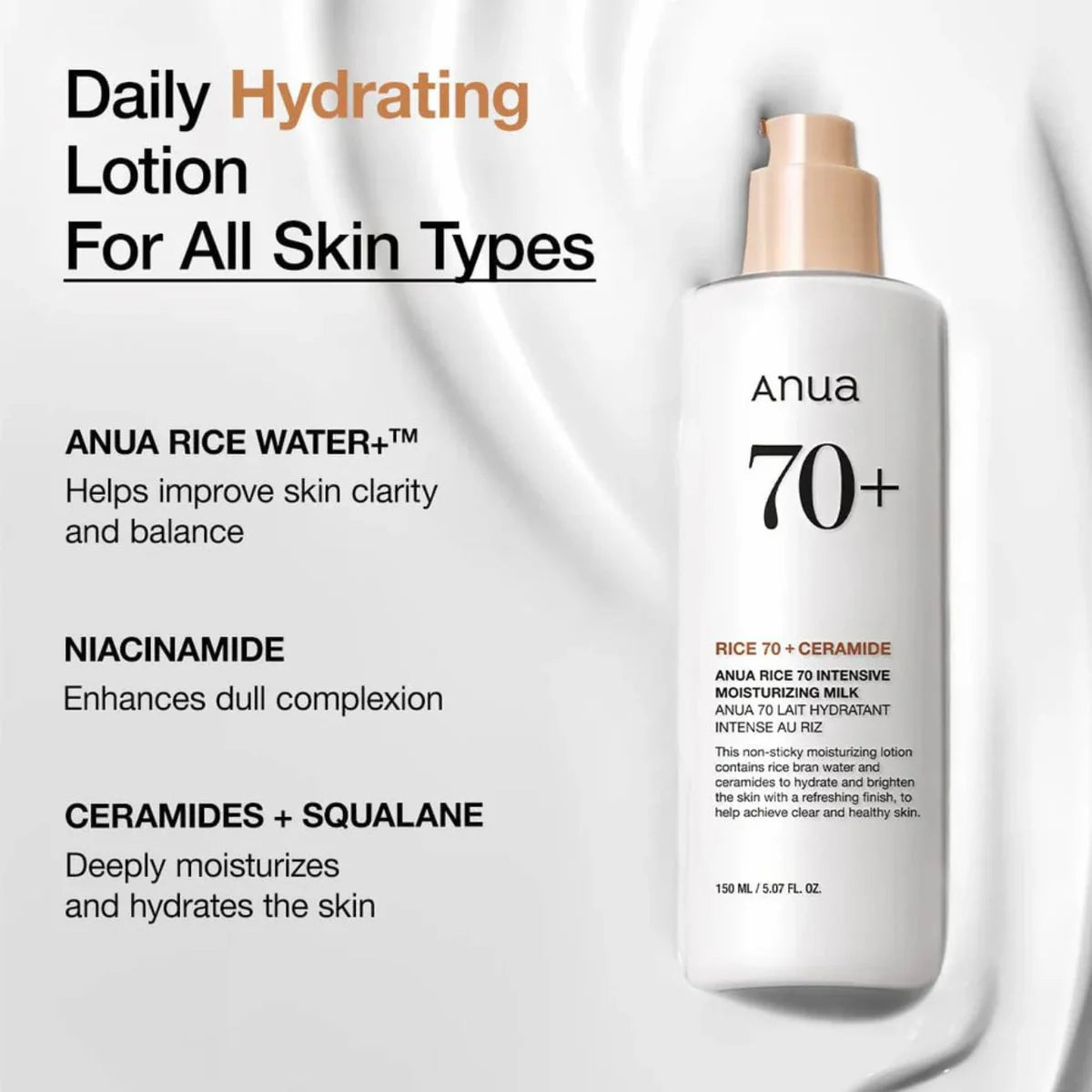 ANUA - Rice 70 Intensive Moisturizing Milk | 150 ML