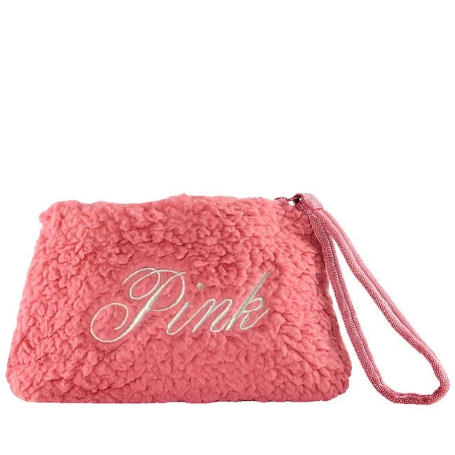 Victoria's Secret - Zippered Fleece Cosmetics Bag | Pink | + Sleeping Eye Mask