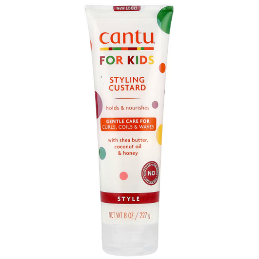 CANTU - FOR KIDS - STYLING CUSTARD HOLDS AND NOURISHES - GENTLE CARE FOR CURLS COILS AND WAVES | 227 mL