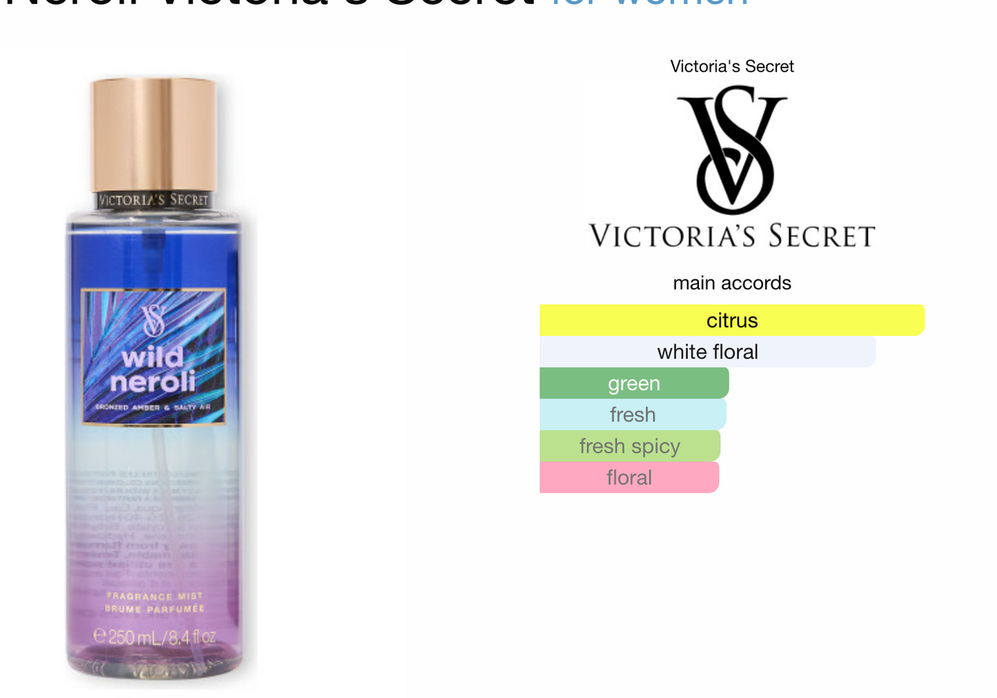 Victoria's Secret - Wild Neroli Mist | 250 mL