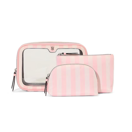 Victoria's Secret - 3-Piece Makeup Bag | Iconic Stripe