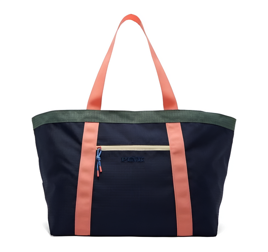 Victoria's Secret - PINK Reversible Large Canvas Tote Bag Navy Colorblock