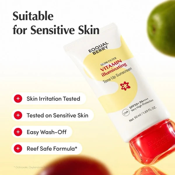 EQQUALBERRY - VITAMIN ILLUMINATING TONE UP SUNSCREEN | 50 ML