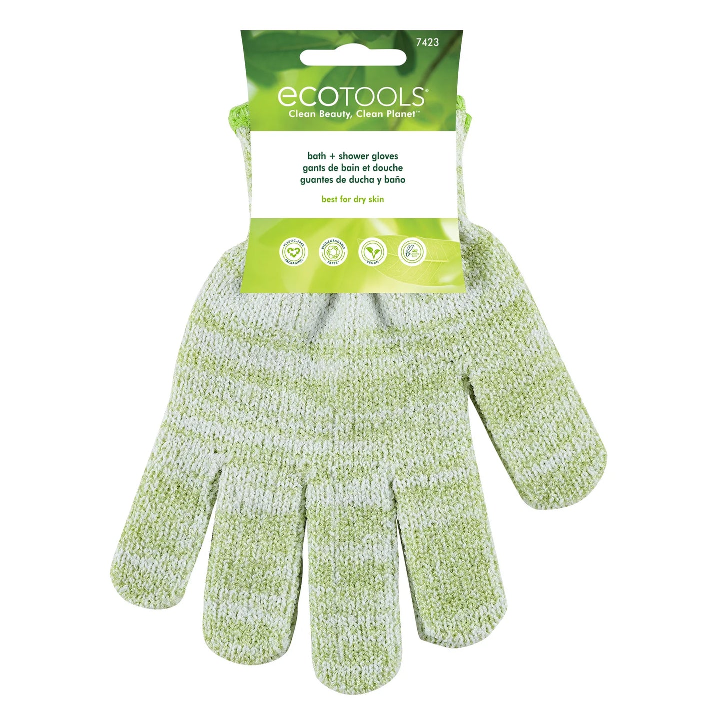 Ecotools - Exfoliating Bath & Shower Gloves, Green