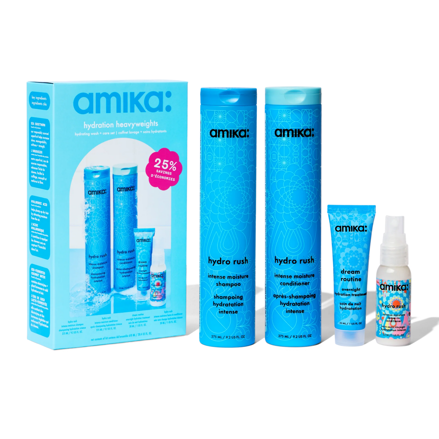 amika - hydration heavyweights hydrating wash + care set
