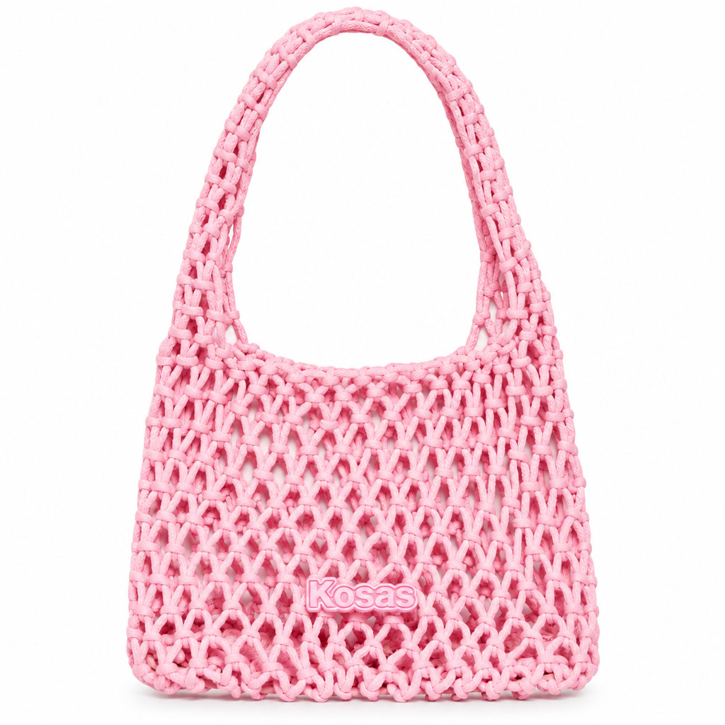 KOSAS - Small Pink Crochet Tote Bag