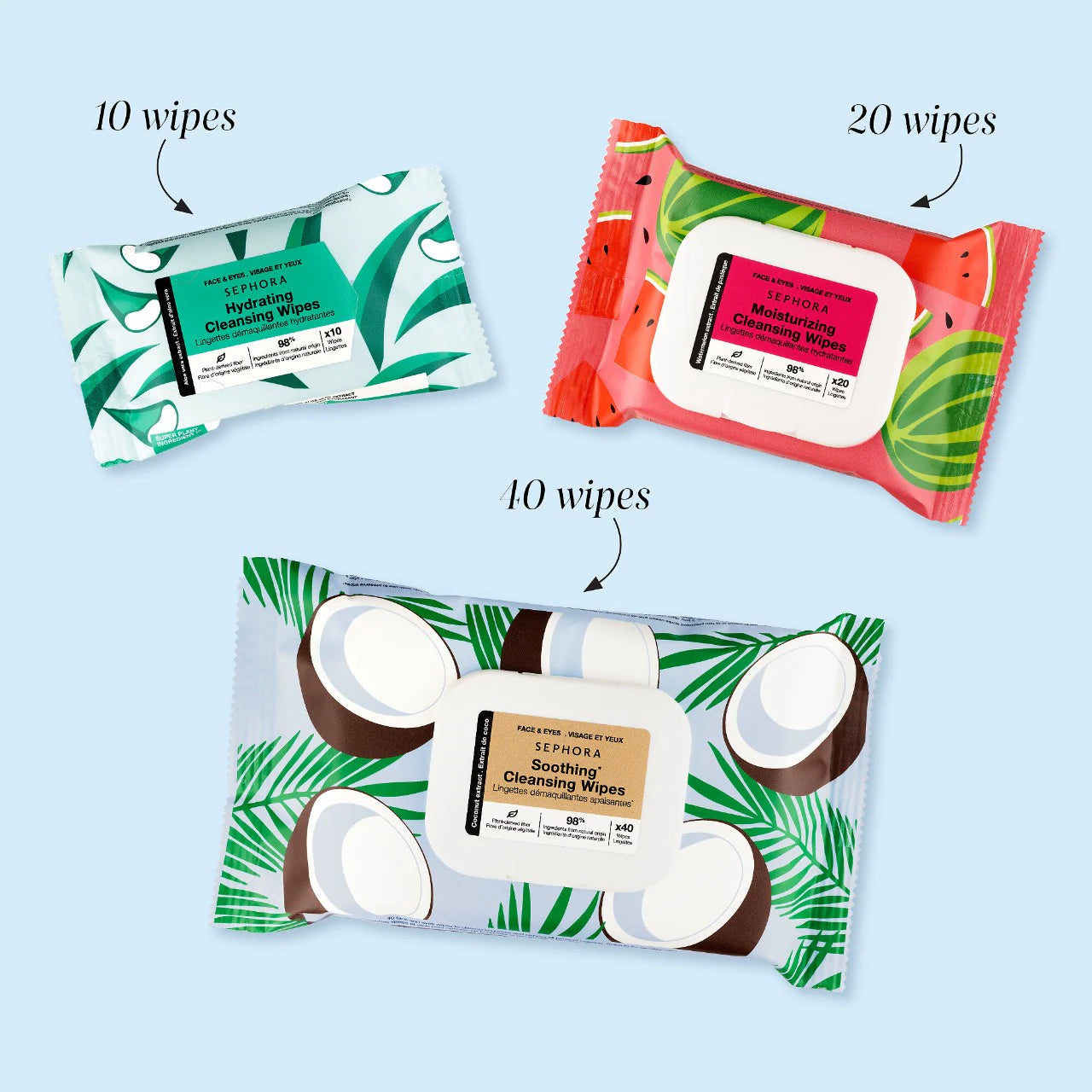 SEPHORA COLLECTION - Cleansing + Exfoliating Wipes | 10 Wipes