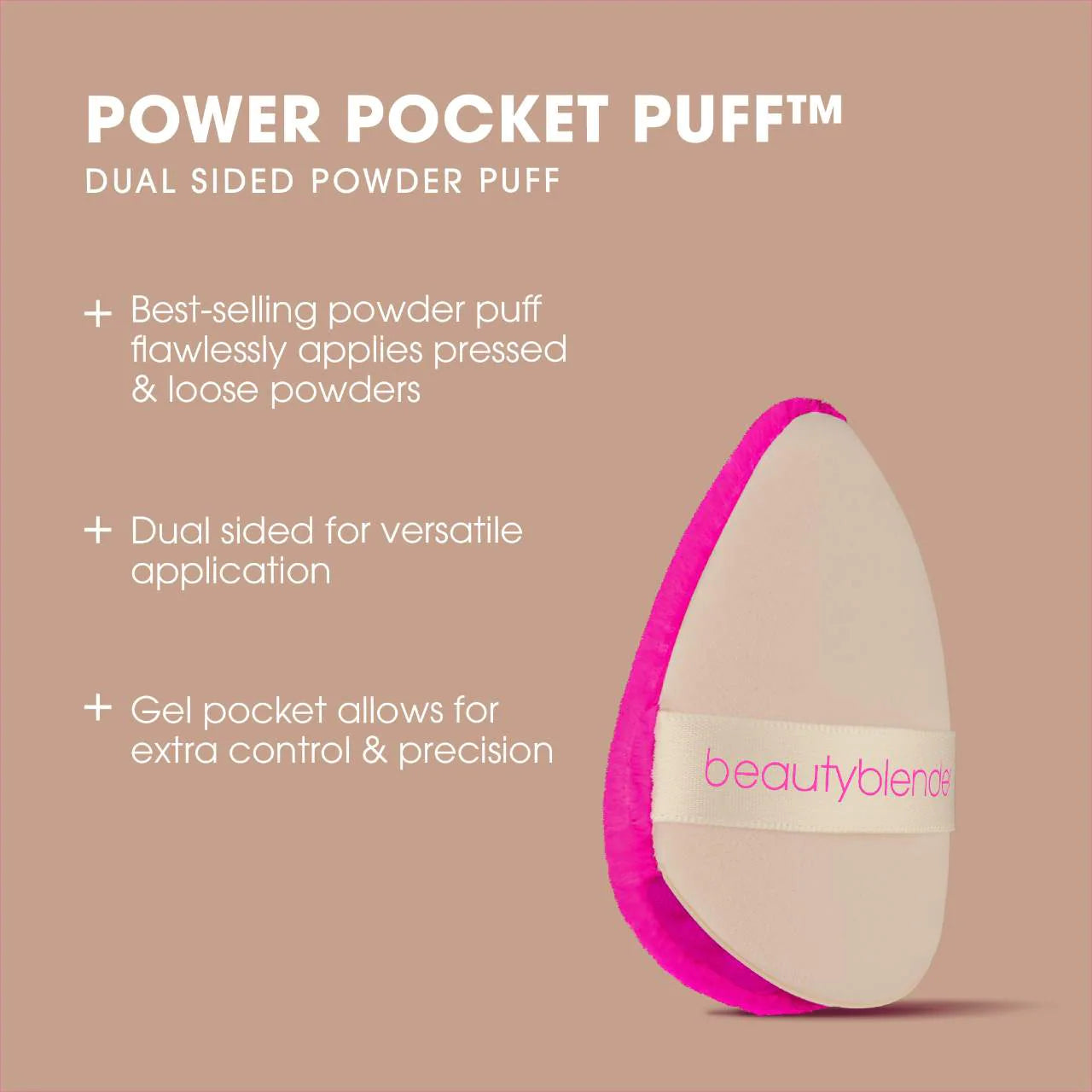 Beautyblender - POWER POCKET PUFF™ Dual-Sided Powder Puff for Setting and Baking