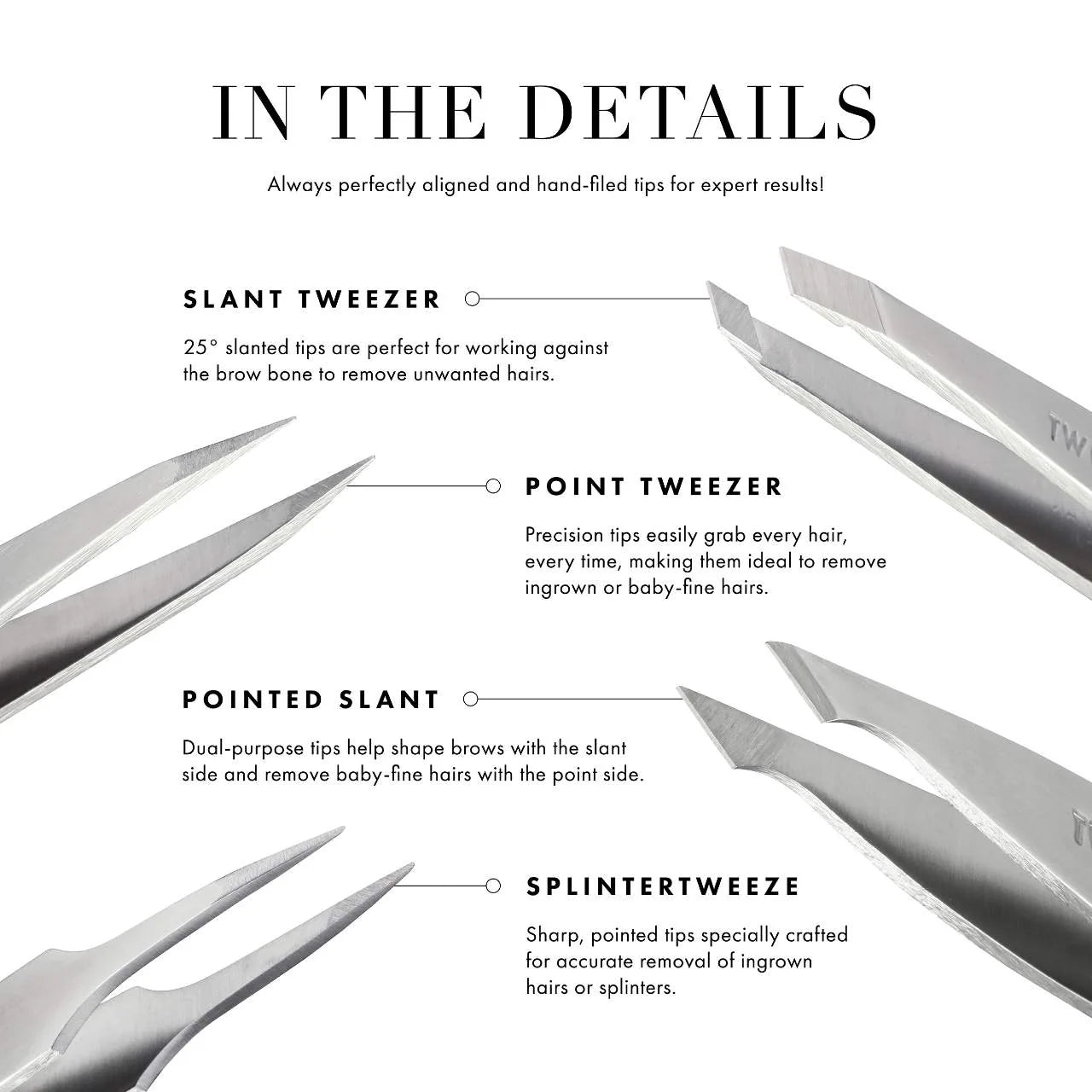 TWEEZERMAN - Stainless Steel Slant Tweezer | Rose Gold
