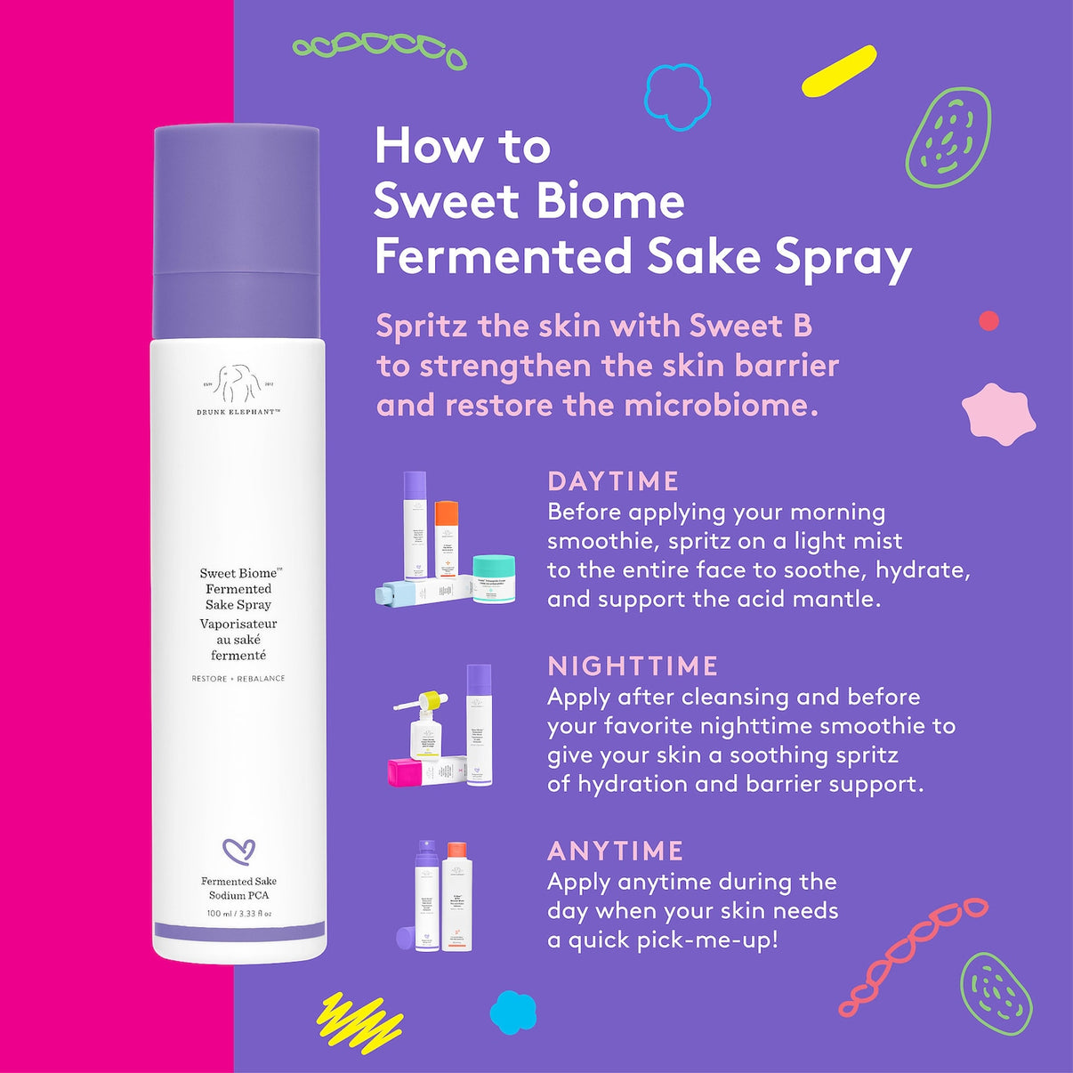 Drunk Elephant Sweet Biome™ Fermented Sake Hydrating Spray 100 Ml Beautique