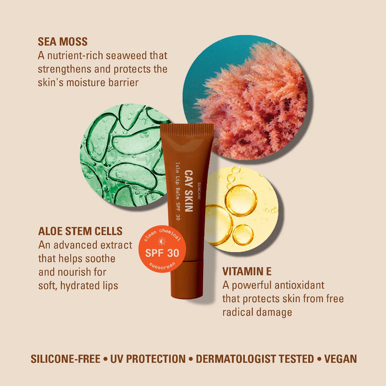 CAY SKIN - Isle Lip Balm SPF 30 with Sea Moss and Aloe Stem Cells | 10 mL