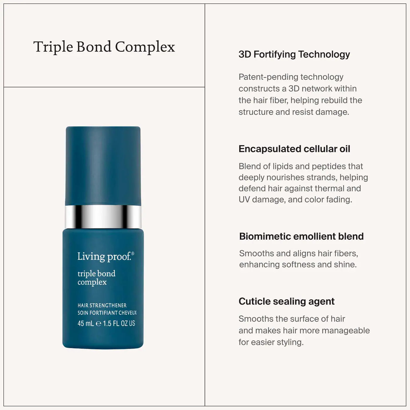 Living Proof - Triple Bond Complex Leave-in Hair Treatment | 45 mL