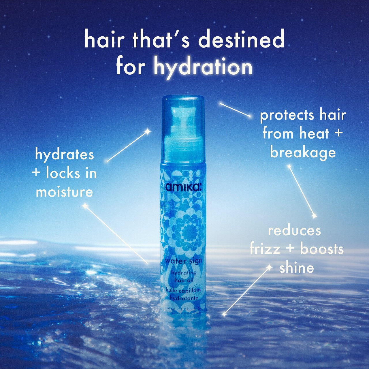 amika - Water Sign Hydrating Hair Oil with Hyaluronic Acid | 50 mL