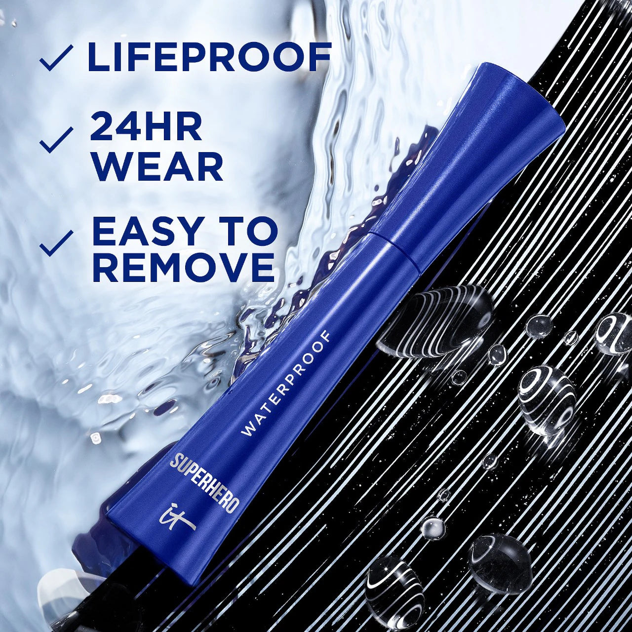 IT Cosmetics - Superhero Volumizing Waterproof Mascara | 9 mL | Super Black