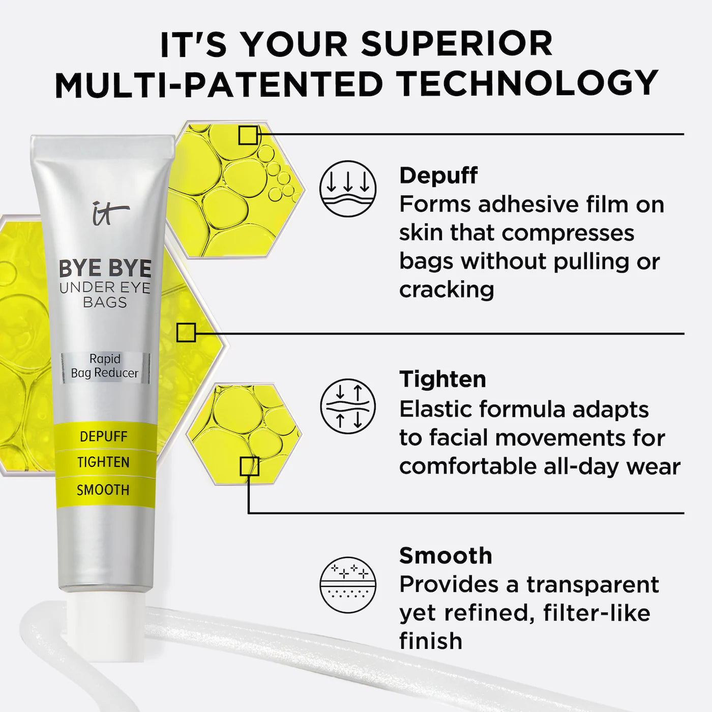 IT Cosmetics - Bye Bye Under Eye Bags Daytime Treatment for Eye Bags, Puffiness and Crepey Skin