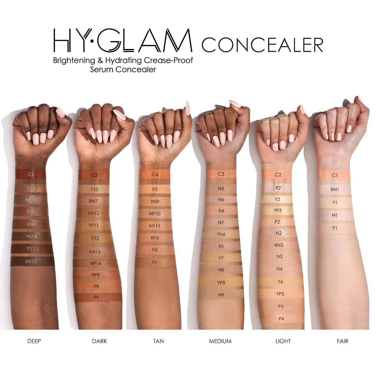 NATASHA DENONA - Hy-Glam Brightening & Hydrating Medium to Full Coverage Crease Proof Serum Concealer