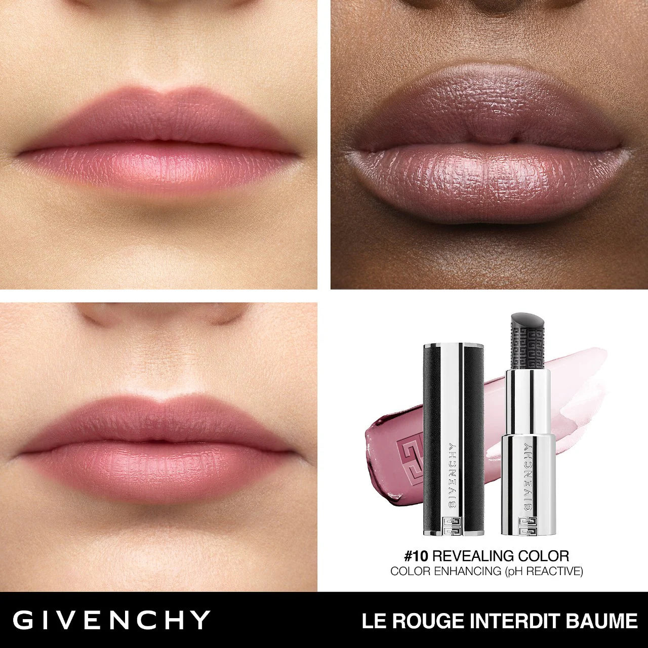 Givenchy - Le Rouge Interdit pH Reactive Hydrating Universal Black Lip Balm | N10- Revealing Color - Color Enhancing (Ph Reactive)