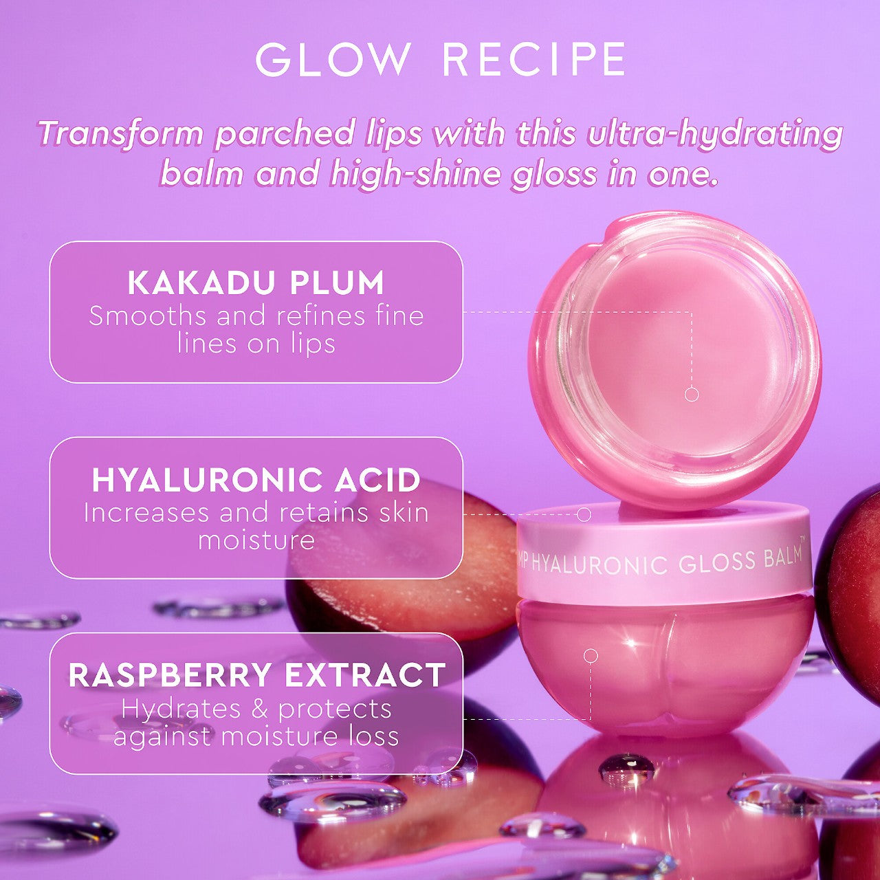 Glow Recipe - Plum Plump Hyaluronic Acid Lip Gloss Balm | 15 mL