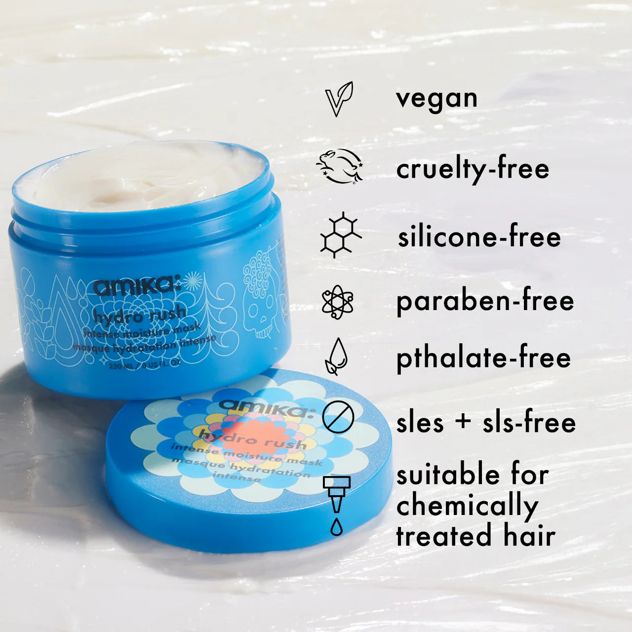 Amika - Hydro Rush Intense Moisture Hair Mask with Hyaluronic Acid | 250 mL