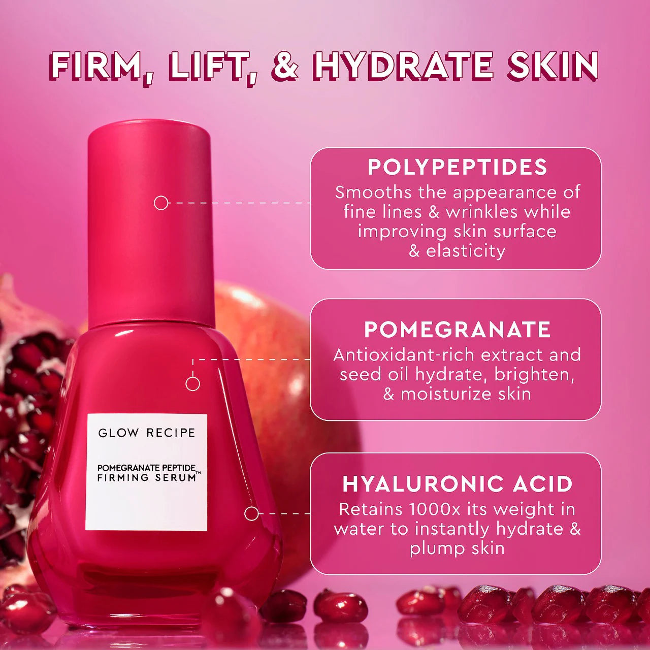 Glow Recipe - Pomegranate Peptide Firming Serum | 30 mL