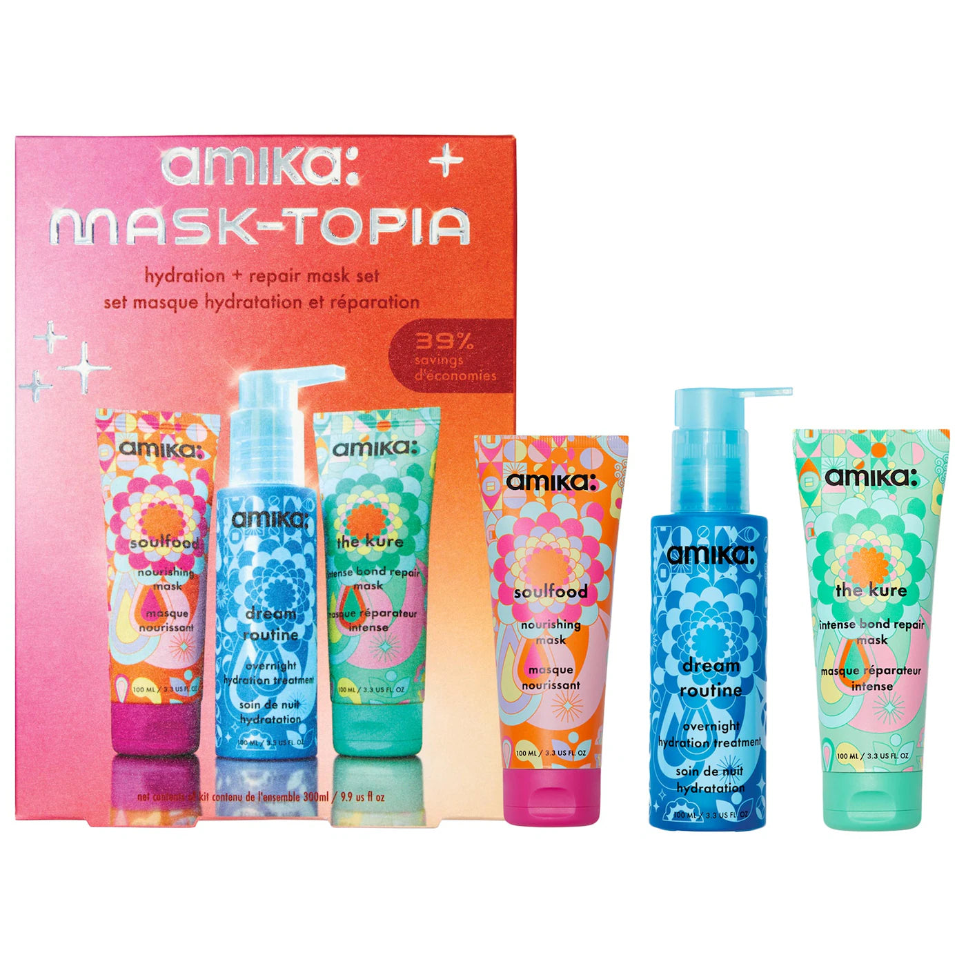 amika - Mask-Topia Hydration + Repair Hair Mask Set