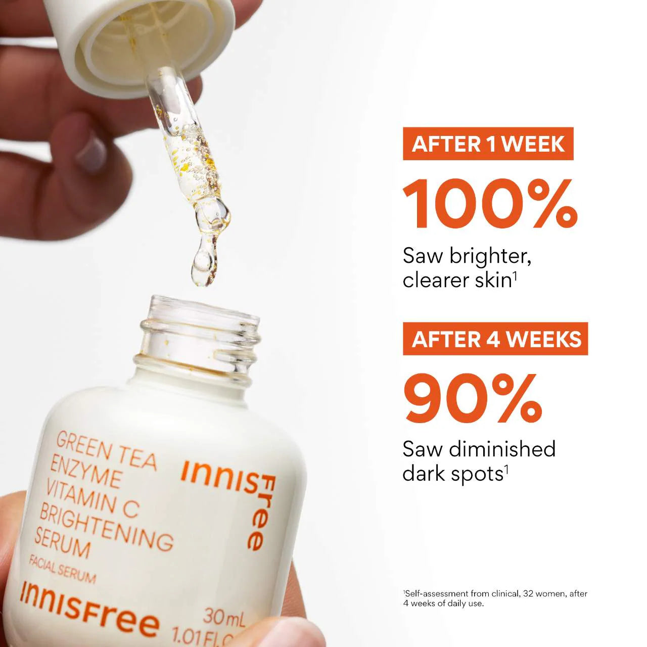 INNISFREE - GREEN TEA ENZYME VITAMIN C BRIGHTENING SERUM