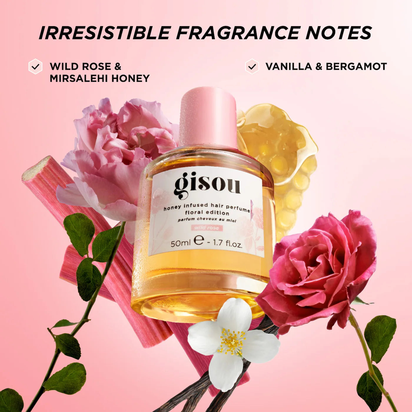 Gisou - Honey Infused Hair Perfume - Wild Rose | 50 mL