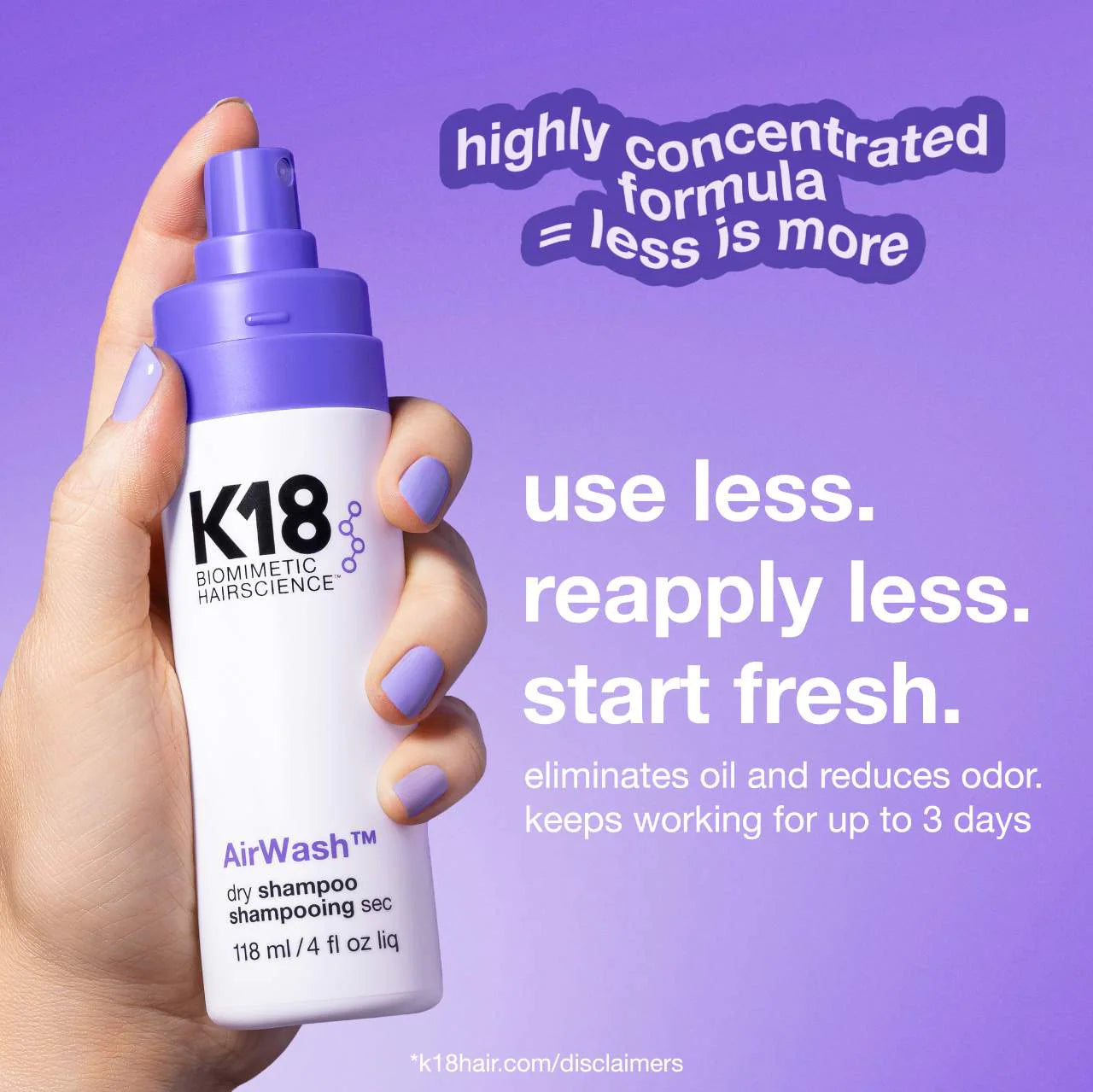 K18 Biomimetic Hairscience - AirWash™ Dry Shampoo | 118 mL