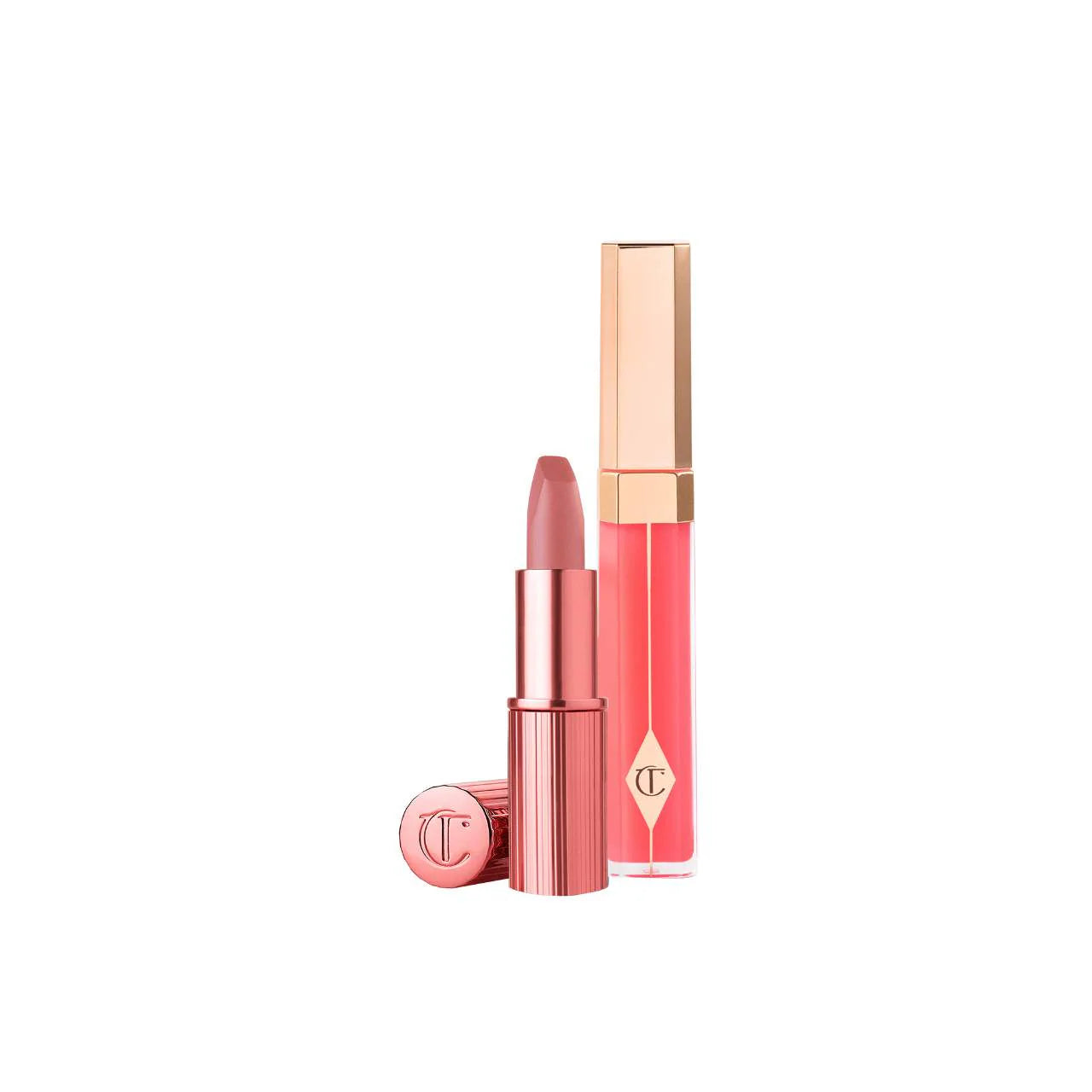 Charlotte Tilbury - K.I.S.S.I.N.G Lipstick and Lip Gloss Duos | Icon Baby - warm nude baby pink