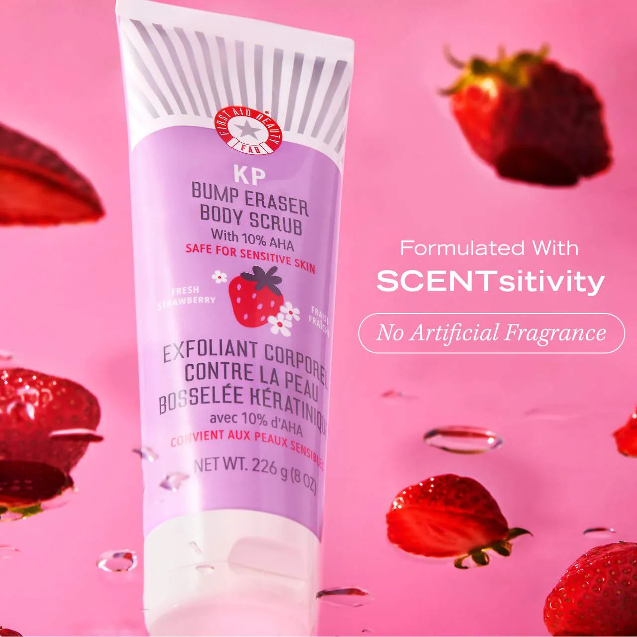 First Aid Beauty - KP BUMP ERASER BODY SCRUB 10% AHA | 226 g | Strawberry