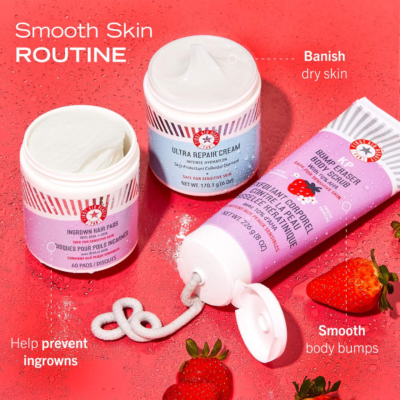 First Aid Beauty - KP BUMP ERASER BODY SCRUB 10% AHA | 226 g | Strawberry