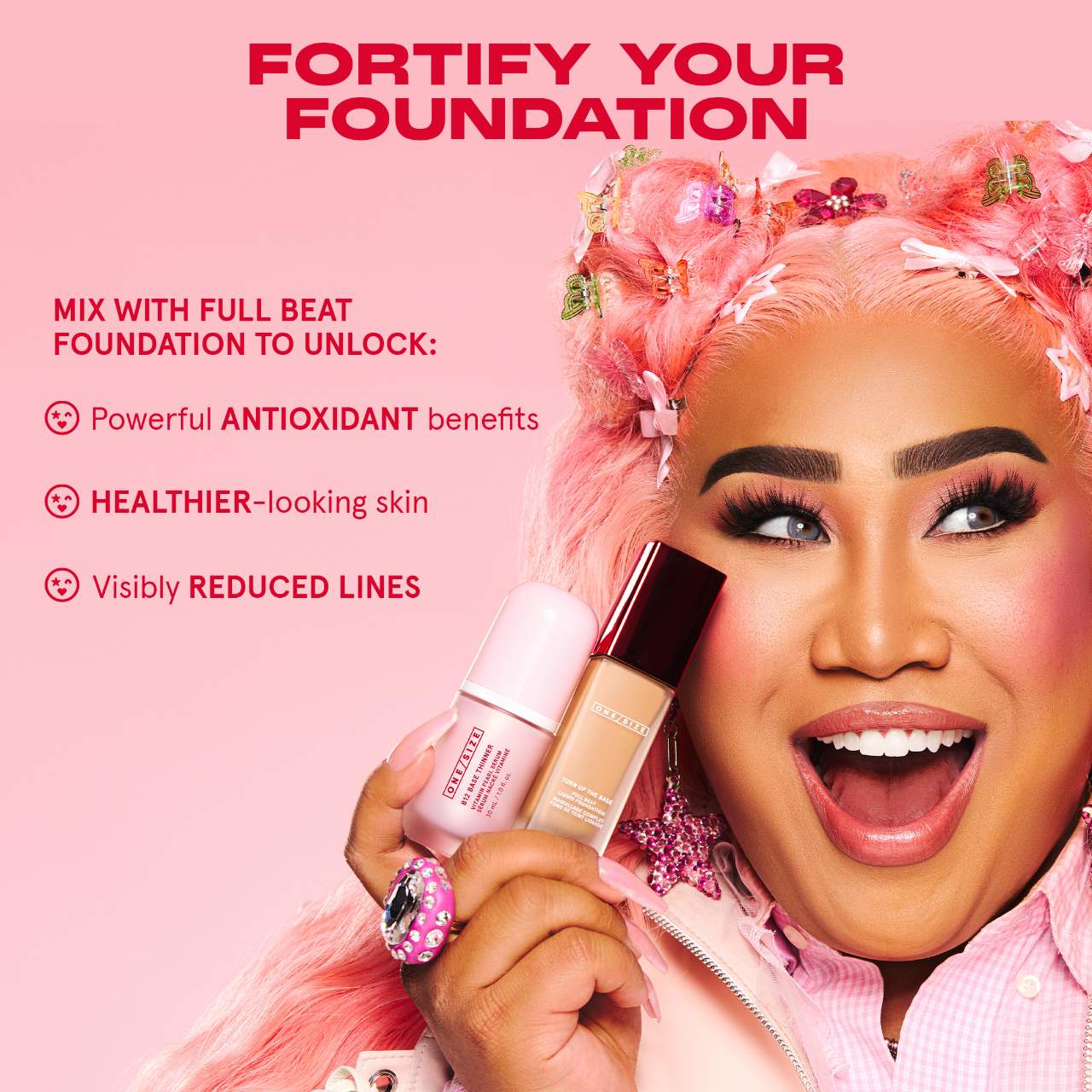 ONE/SIZE by Patrick Starrr - B12 Base Thinner Luminous Vitamin Pearl Boosting Serum | Pearlescent Pink