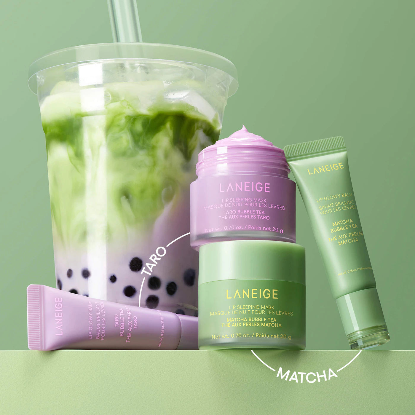 LANEIGE - Lip Glowy Lightweight Hydration Balm with Shea Butter | Taro Bubble Tea