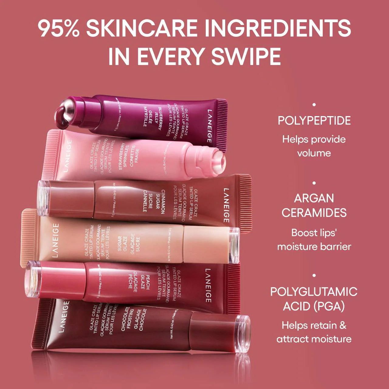 LANEIGE - Glaze Craze Tinted Polypeptide Lip Serum