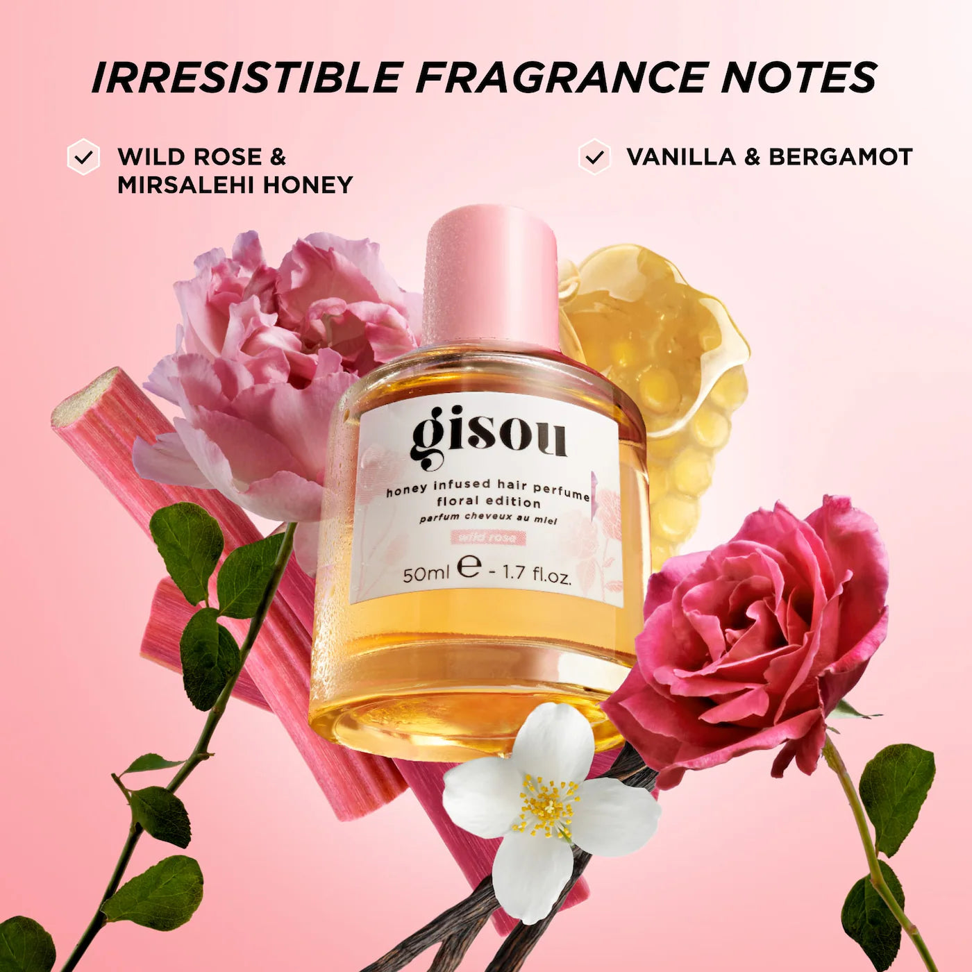 Gisou - Mini Wild Rose Honey Infused Hair Perfume | 15 mL