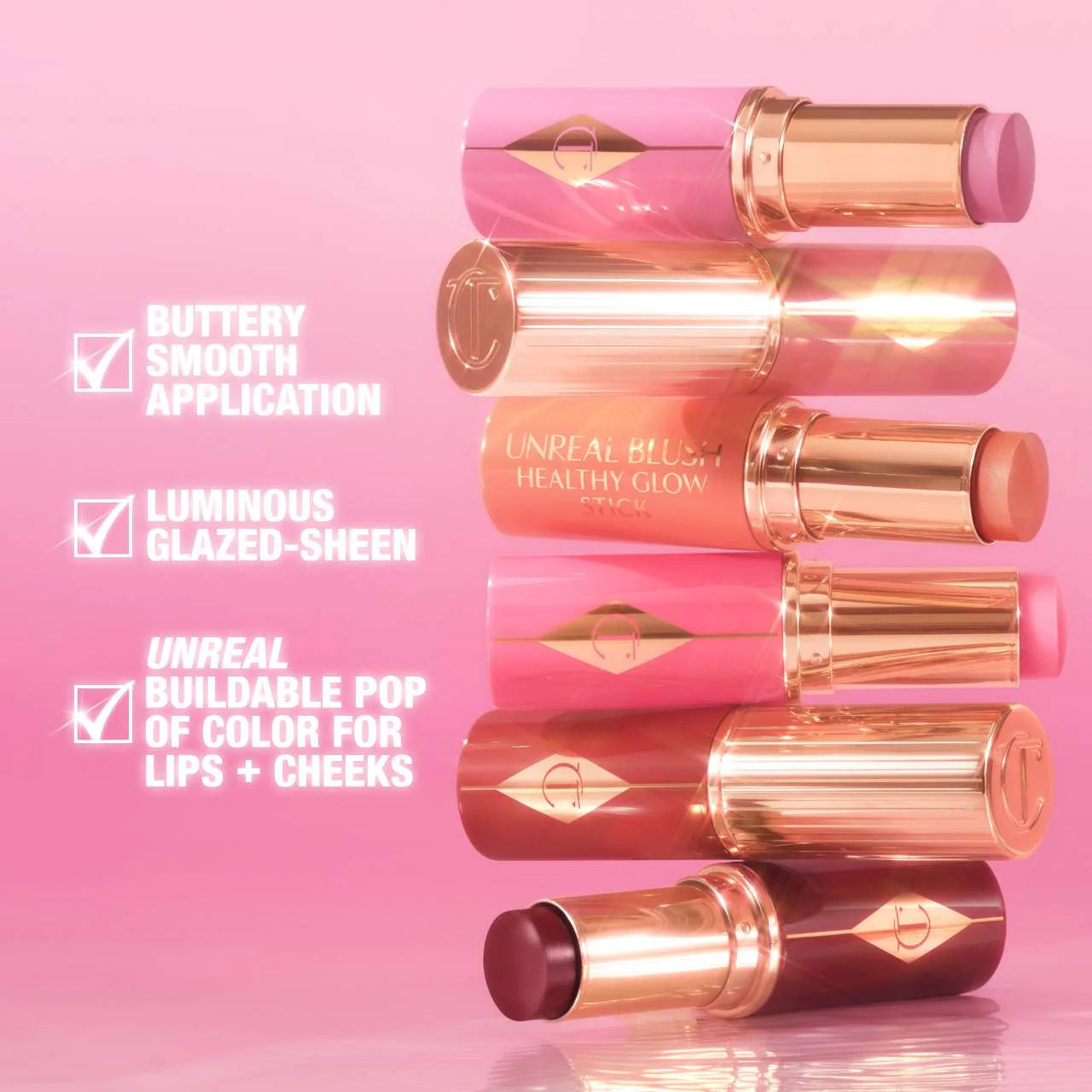 Charlotte Tilbury - Unreal Lip + Cheek Glow Blush Stick with Hyaluronic Acid