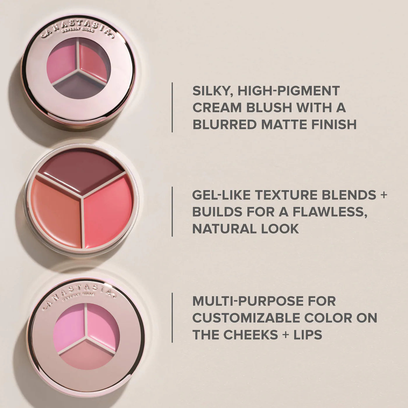 ANASTASIA - Magic Touch Cream Blush & Lip Trio
