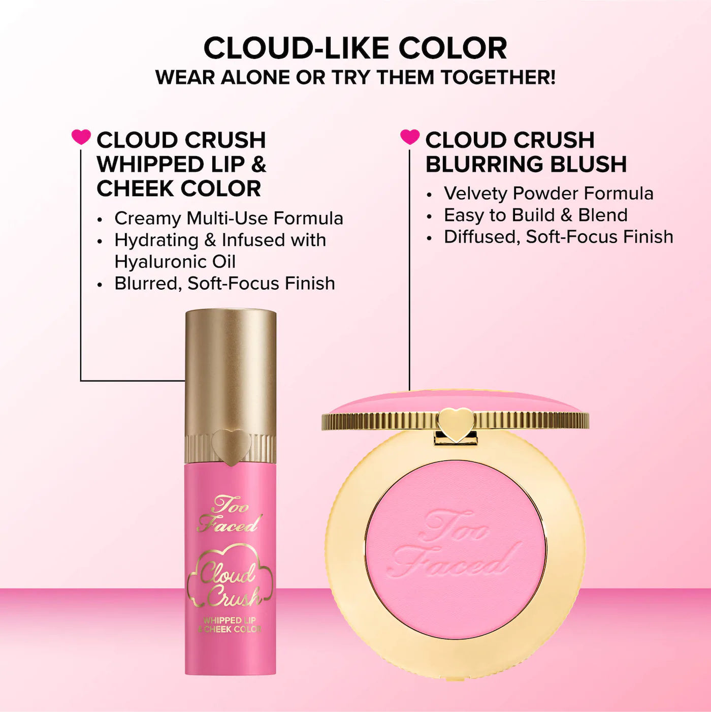 Too Faced - Cloud Crush Whipped Lip & Cheek Blush