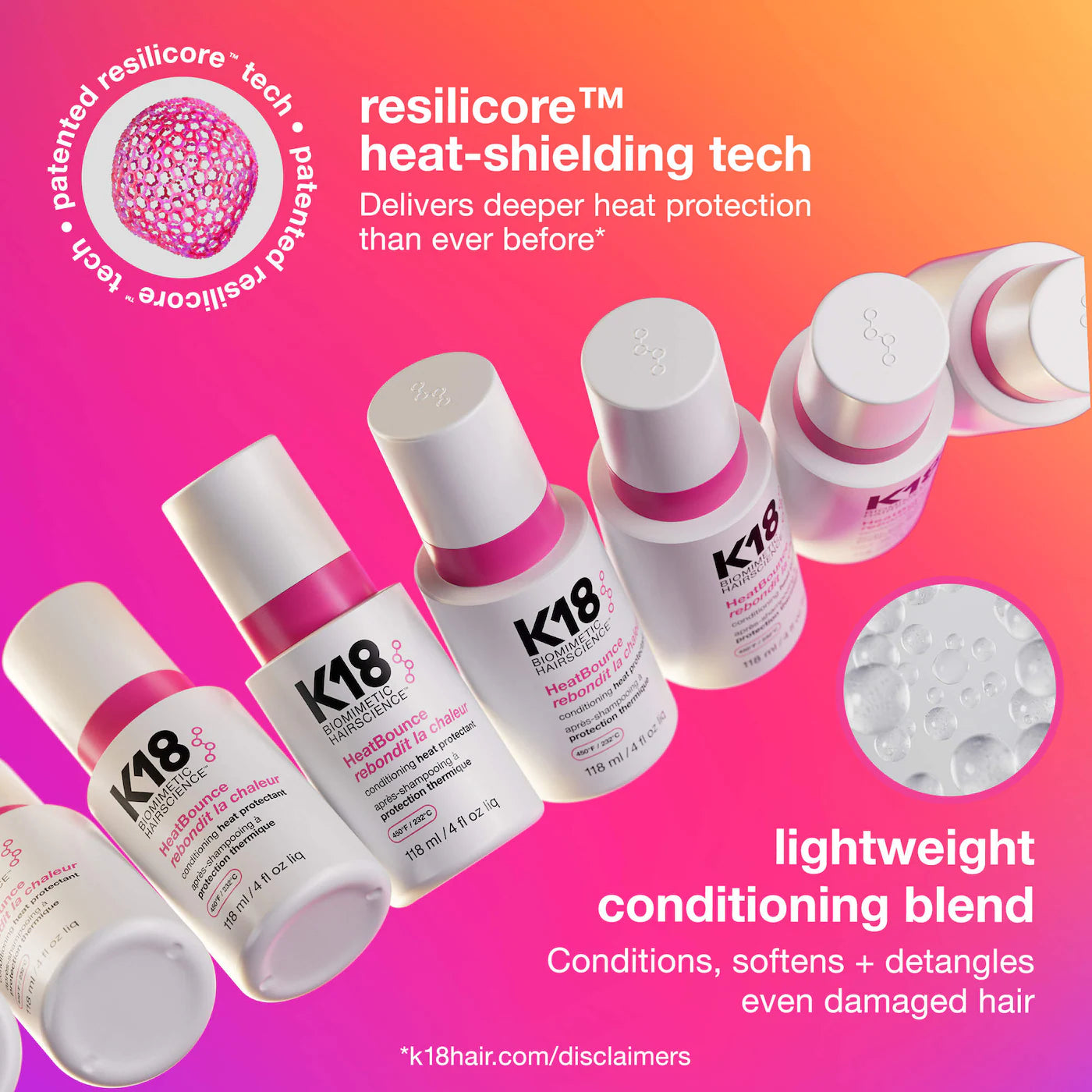 K18 Biomimetic Hairscience - HeatBounce™ Leave-In Conditioner Heat Protectant | 118 mL