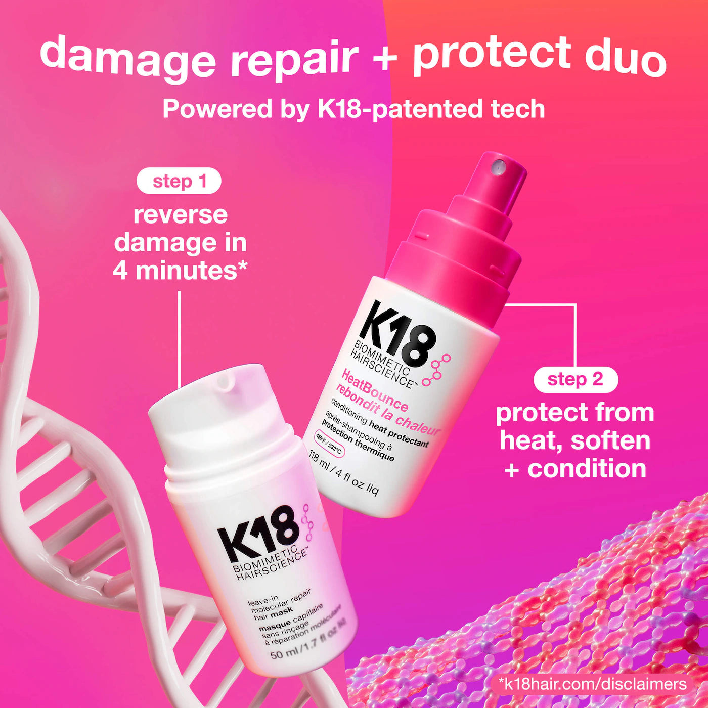K18 Biomimetic Hairscience - HeatBounce™ Leave-In Conditioner Heat Protectant | 118 mL